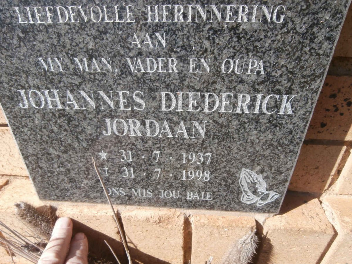 JORDAAN Johannes Diederick 1937-1998