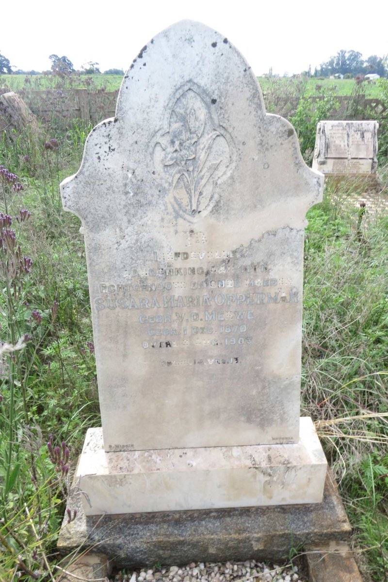 OPPERMAN Susara Maria nee V.D. MERWE 1870-1903