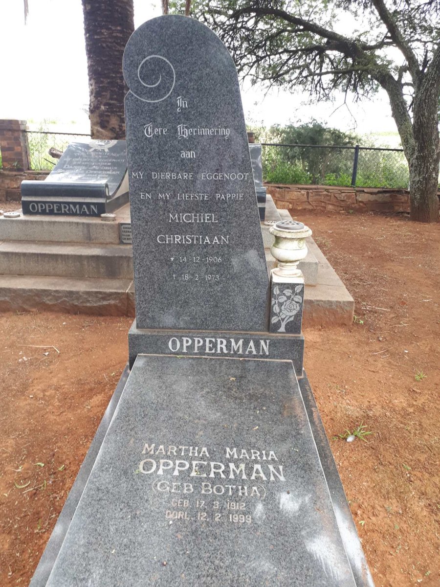 OPPERMAN Michiel Christiaan 1906-1973 & Martha Maria BOTHA 1912-1999