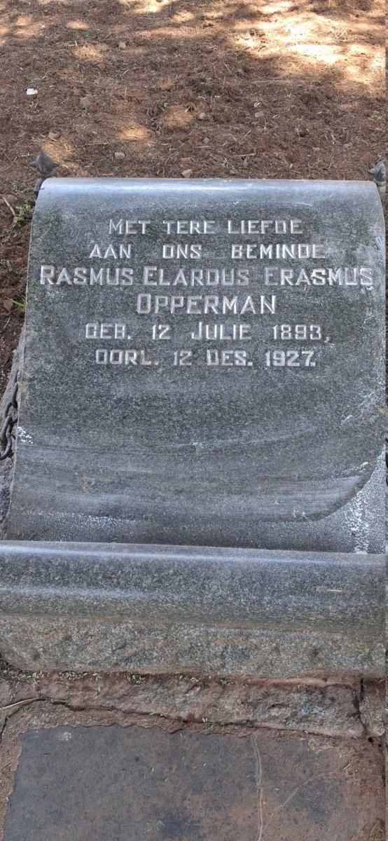 OPPERMAN Rasmus Elardus Erasmus 1893-1927