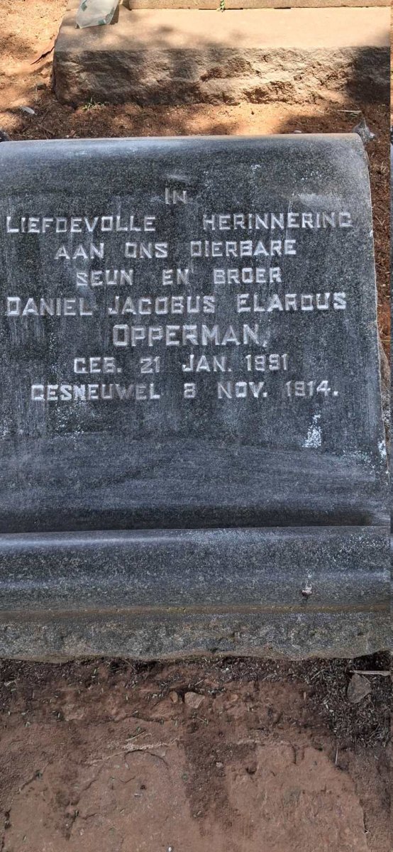OPPERMAN Daniel Jacobus Elardus 1891-1914