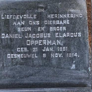 OPPERMAN Daniel Jacobus Elardus 1891-1914