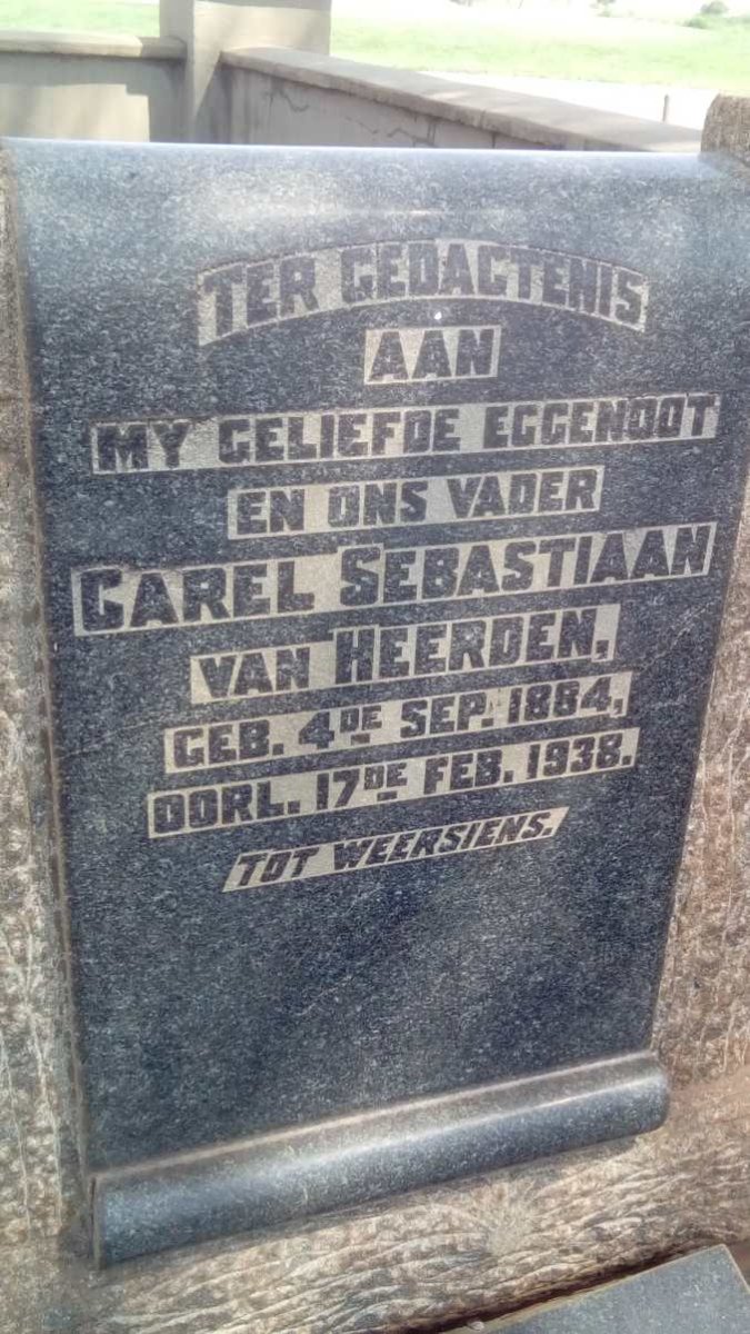 HEERDEN Carel Sebastiaan, van 1884-1938 &amp; Stefina Petronella 1899-1979