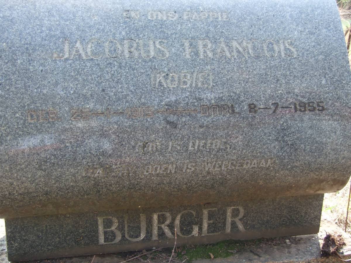 BURGER Jacobus Francois 1915-1955