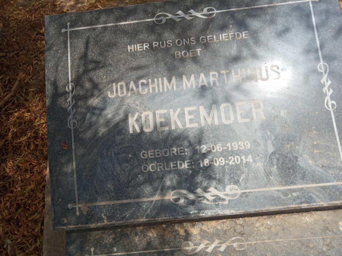 KOEKEMOER Joachim Marthinus 1939-2014