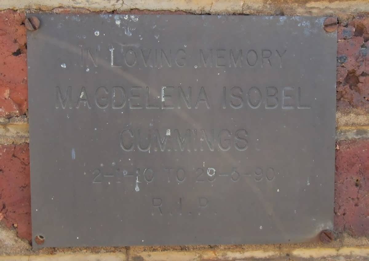CUMMINGS Magdelena Isobel 1910-1990