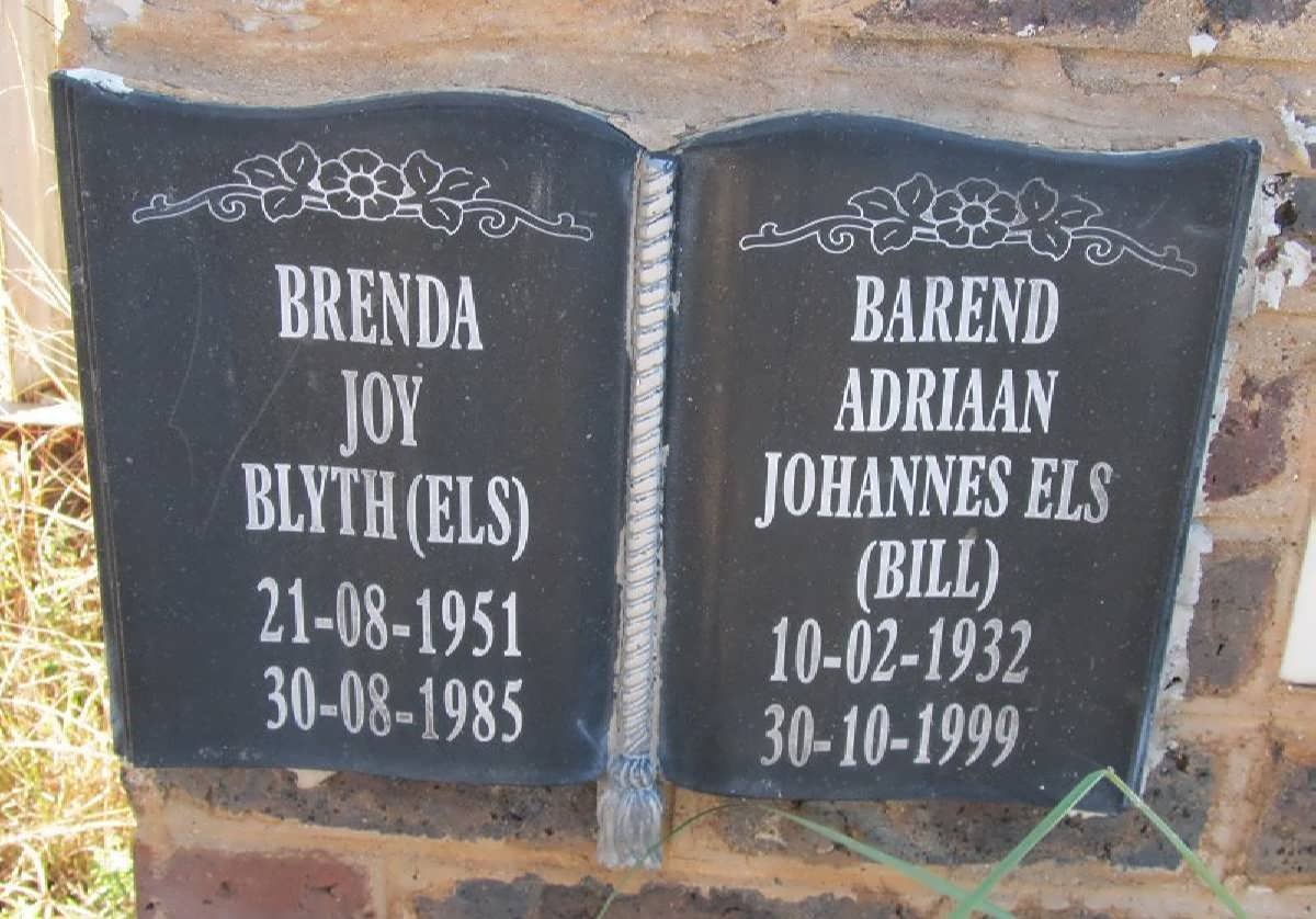 ELS Barend Adriaan Johannes 1932-1999 :: BLYTH Brenda Joy nee ELS 1951-1985