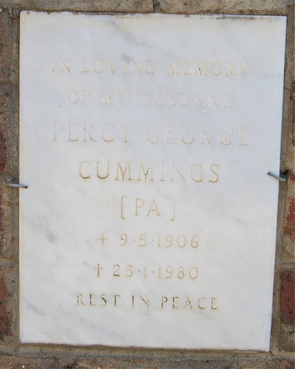 CUMMINGS Percy George 1906-1980