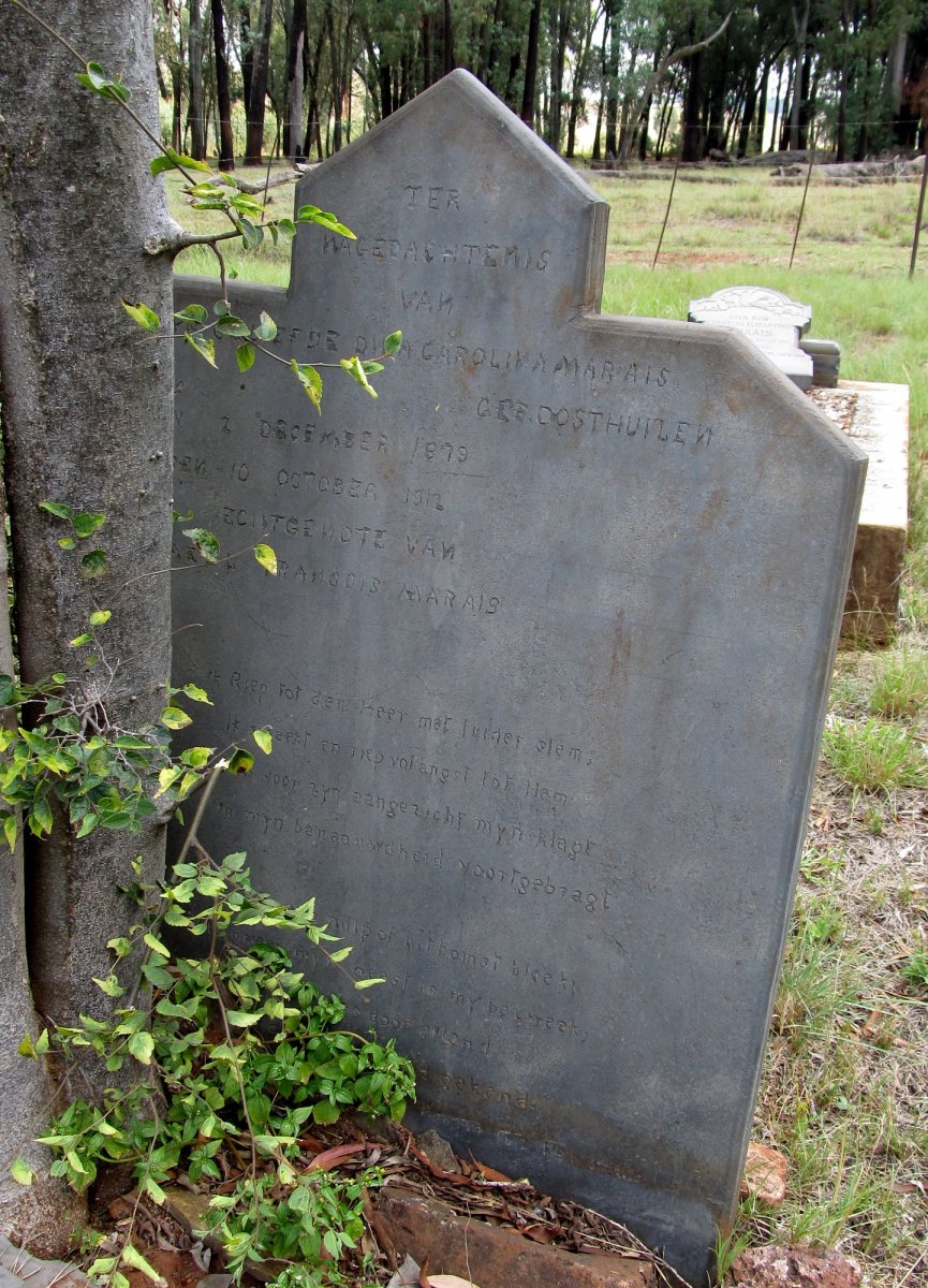 MARAIS Dina Carolina nee OOSTHUIZEN 1879-1912