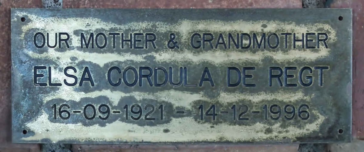 REGT Elsa Cordula, de 1921-1996