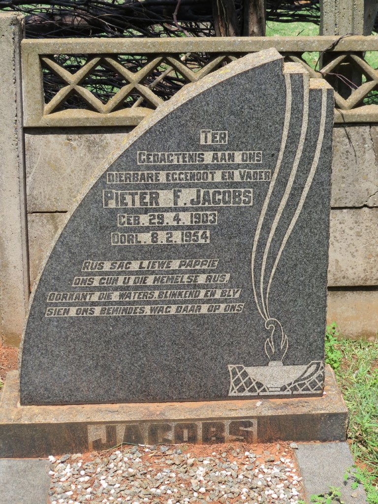 JACOBS Pieter F. 1903-1954