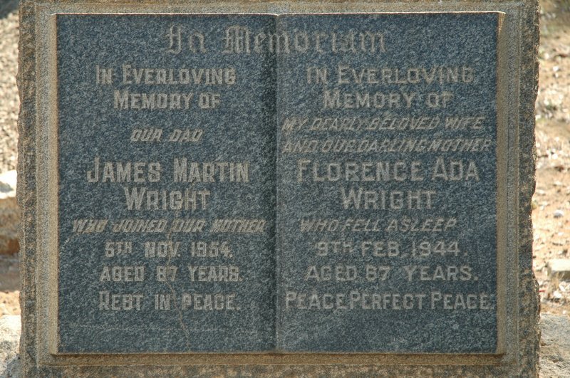WRIGHT James Martin  -1954 &amp; Florence Ada  -1944