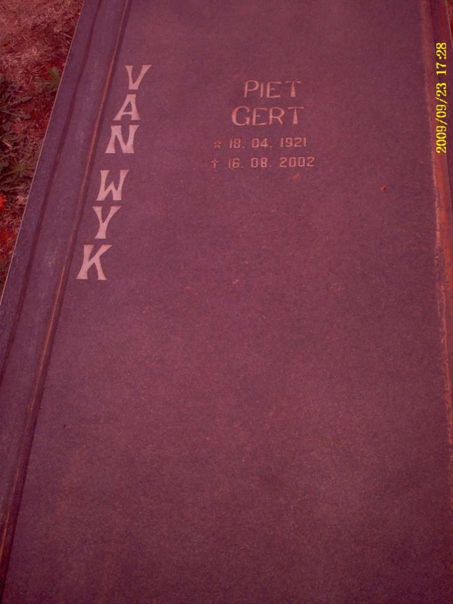 WYK Piet Gert, van 1921-2002