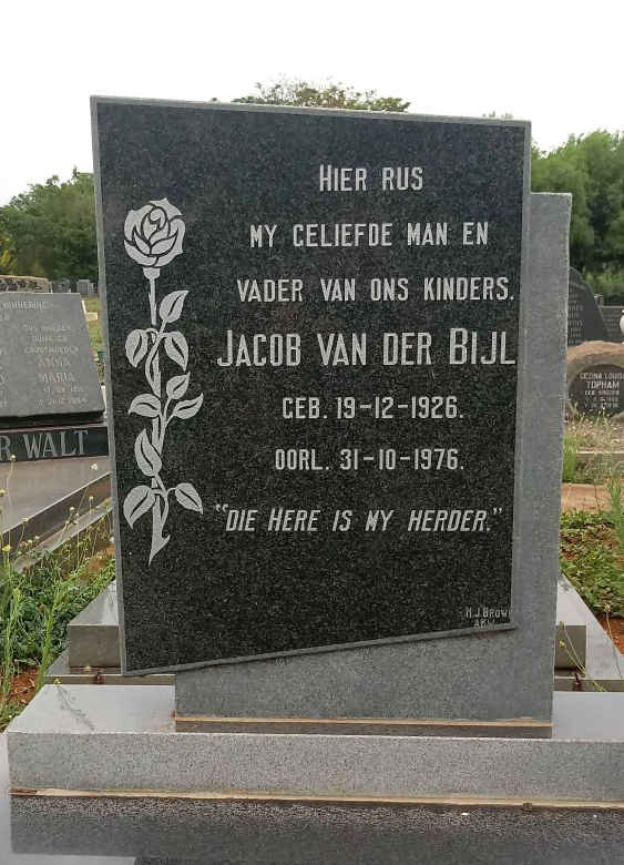 BIJL Jacob, van der 1926-1976 &amp; Geertruida 1930-2016