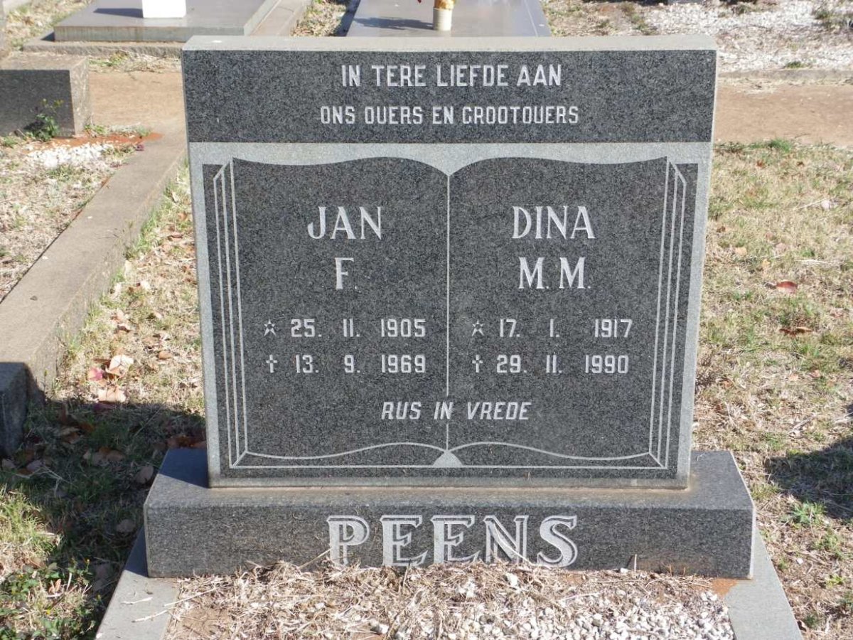 PEENS Jan F. 1905-1969 &amp; Dina M.M. 1917-1990