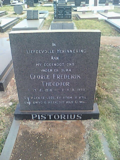 PISTORIUS George Frederik Theodoor 1916-1979