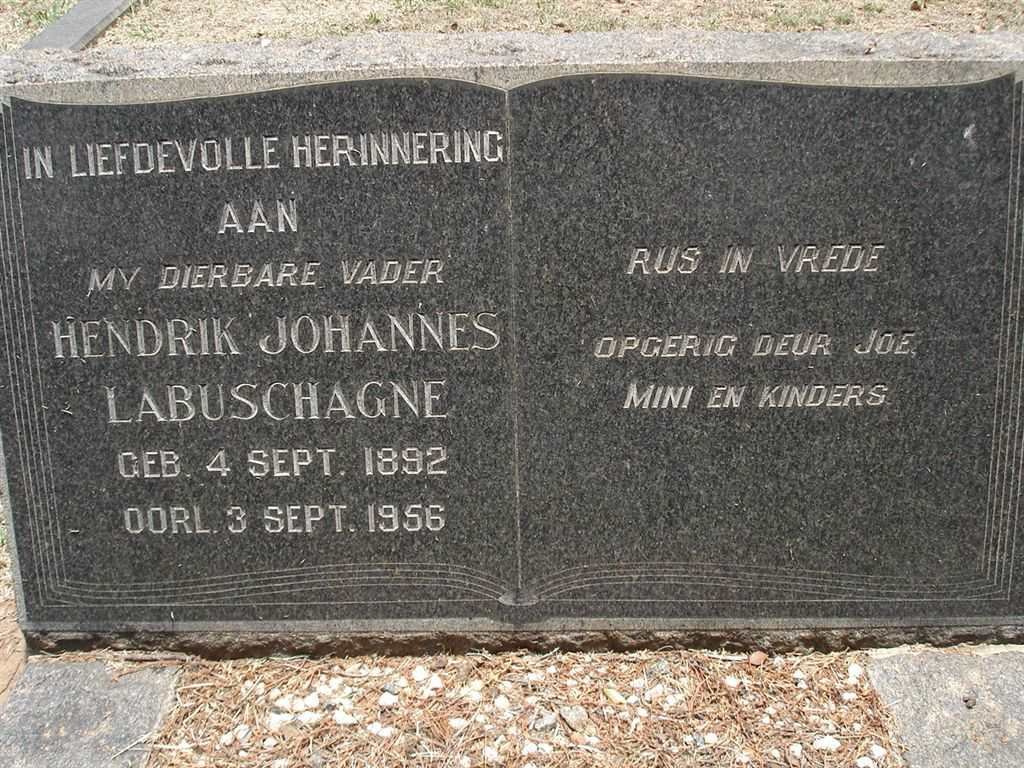 LABUSCHAGNE Hendrik Johannes 1892-1956