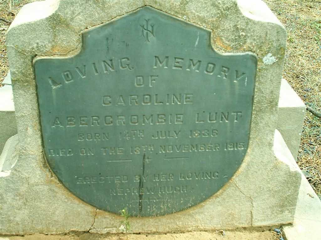 LUNT Caroline Abercrombie 1886-1915
