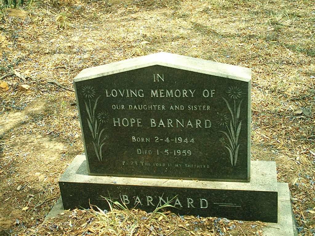 BARNARD Hope 1944-1959
