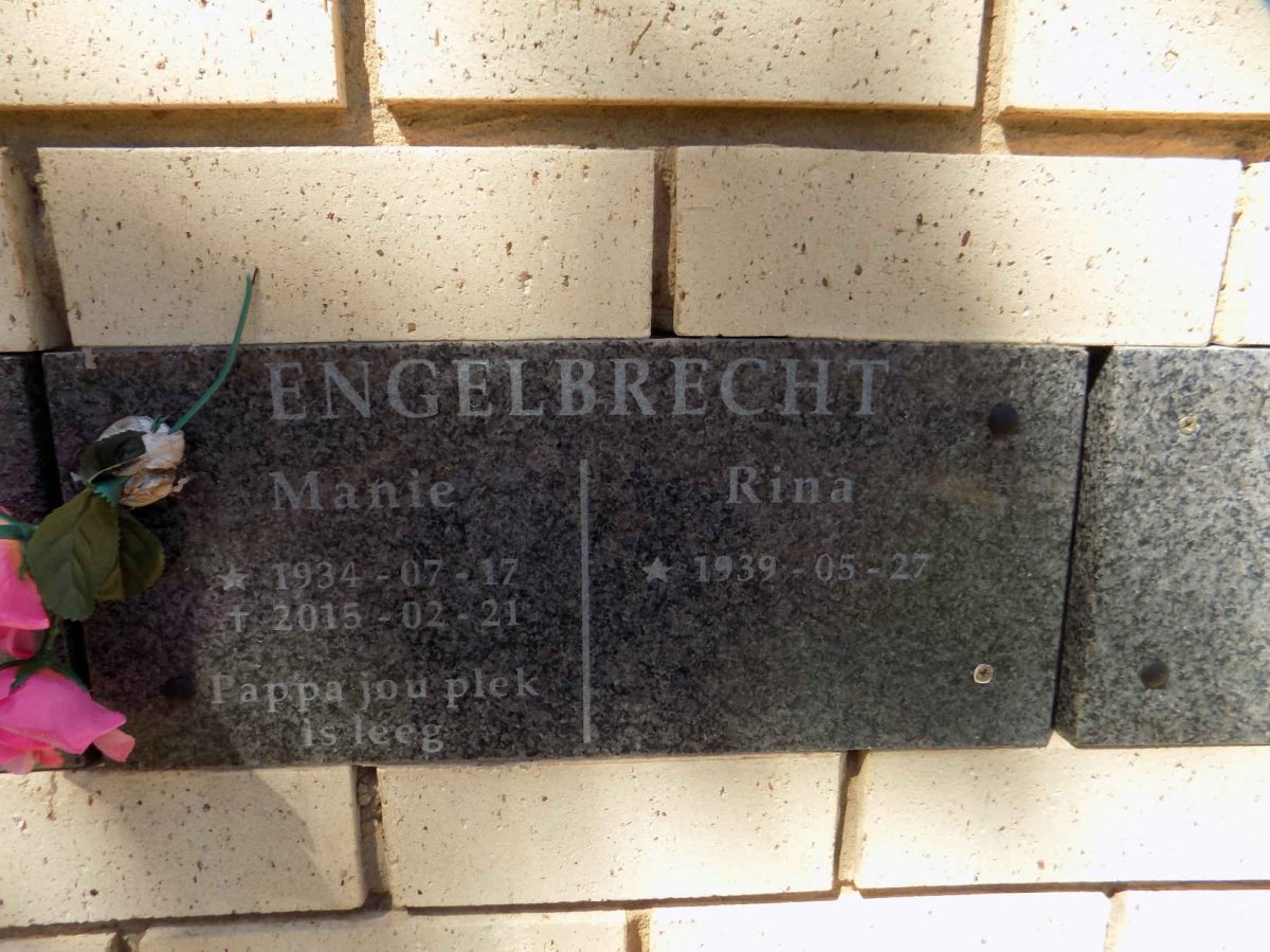 ENGELBRECHT Manie 1934-2015 &amp; Rina 1939-