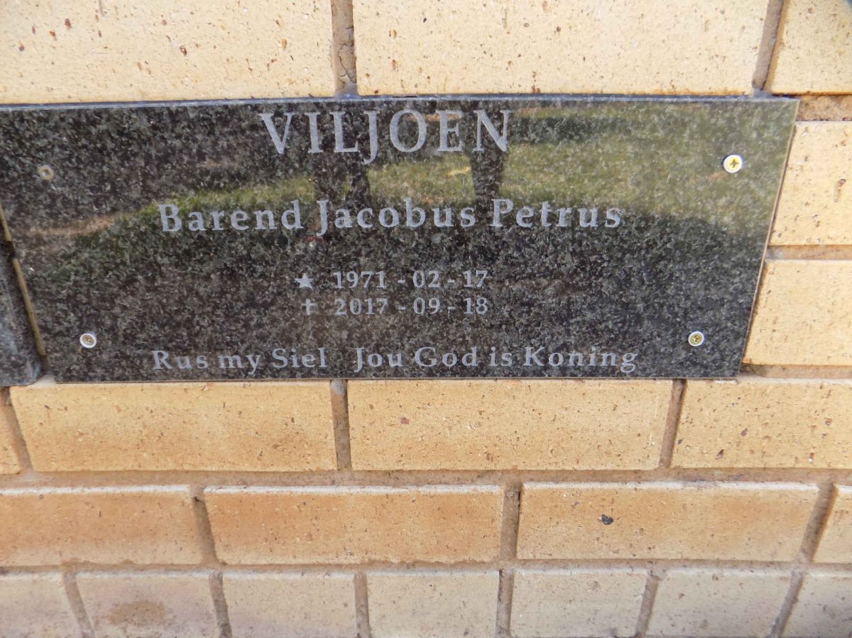 VILJOEN Barend Jacobus Petrus 1971-2017