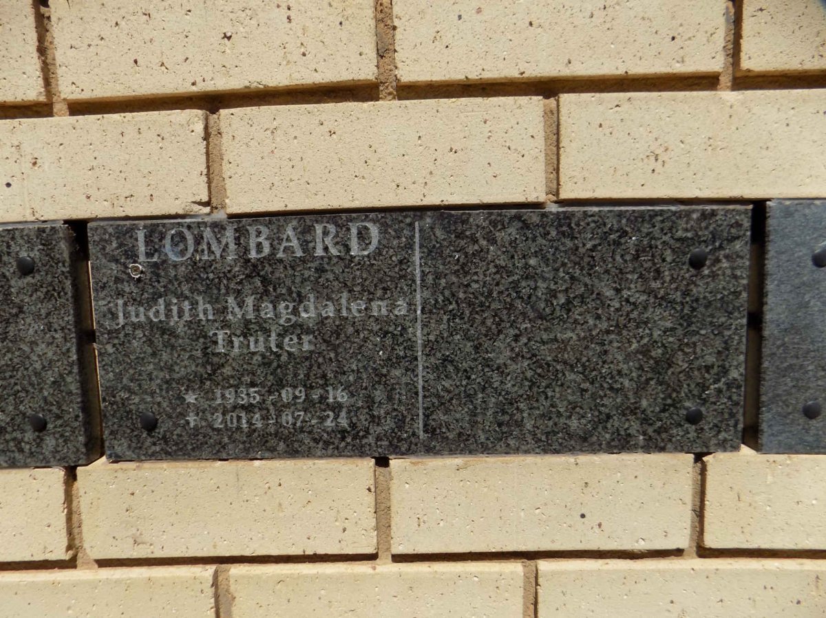 LOMBARD Judith Magdalena Truter 1935-2014