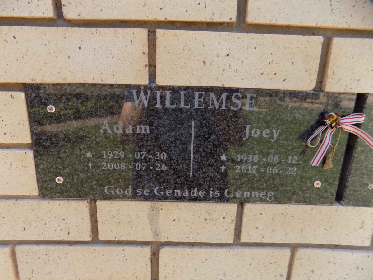 WILLEMSE Adam 1929-2008 &amp; Joey 1938-2017