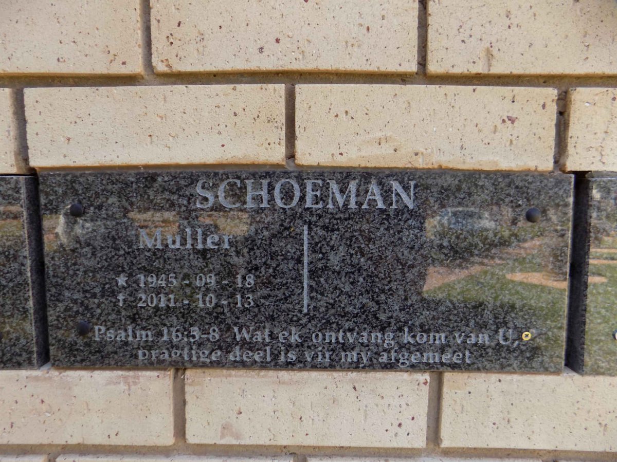 SCHOEMAN Muller 1945-2011