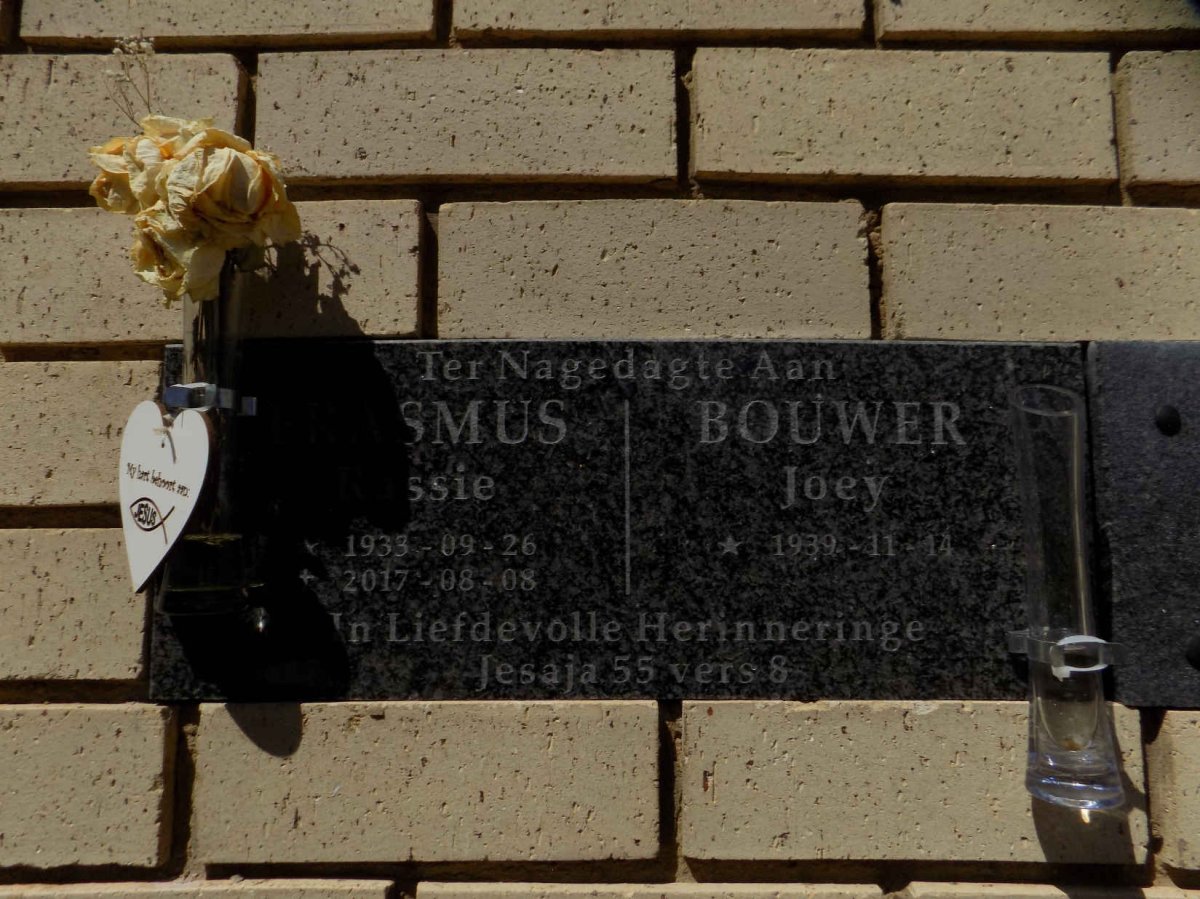 ERASMUS Rassie 1933-2017 &amp; Joey BOUWER 1939-