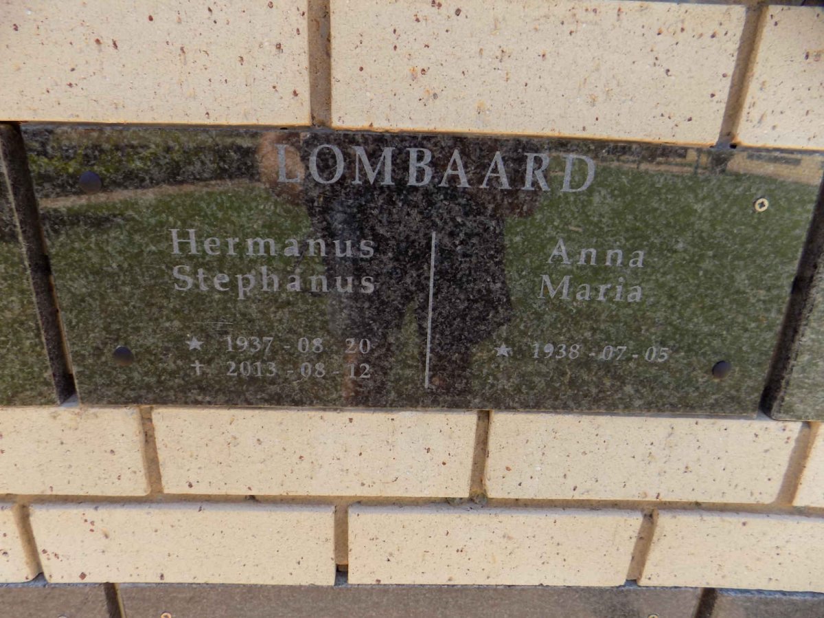 LOMBAARD Hermanus Stephanus 1937-2013 &amp; Anna Maria 1938-