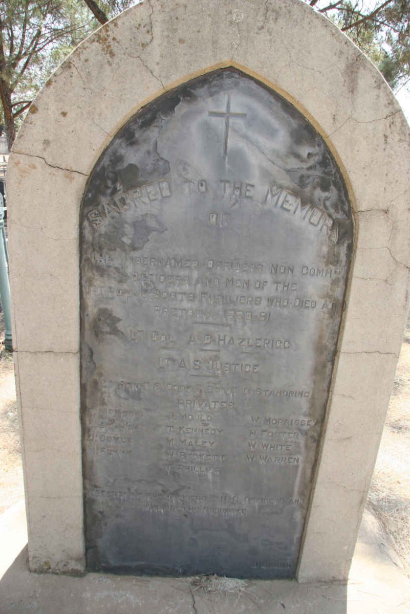 Monument for the 1st Royal Scots Fusiliers 1880-1881