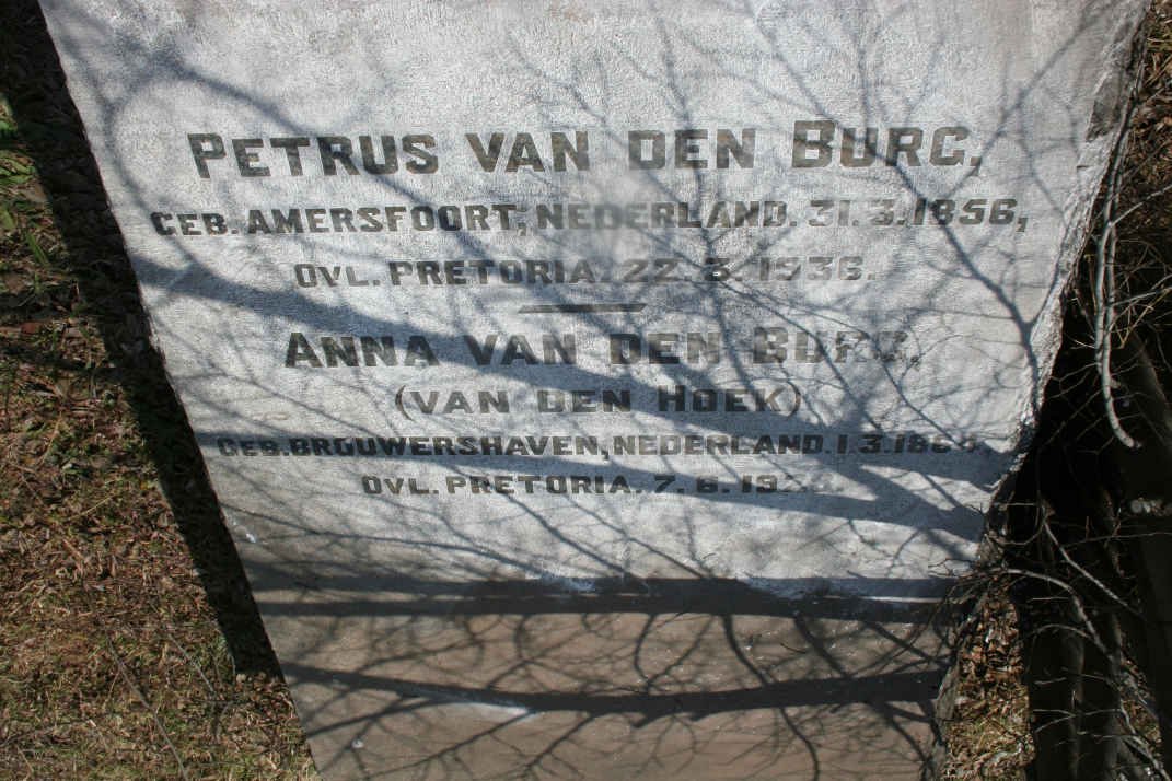 BURG Petrus, van den 1856-1936 &amp; Anna VAN DEN HOEK 1864-1928