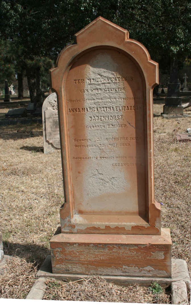 BADENHORST Anna Margaretha Elizabeth nee KRUGER 1817-1889