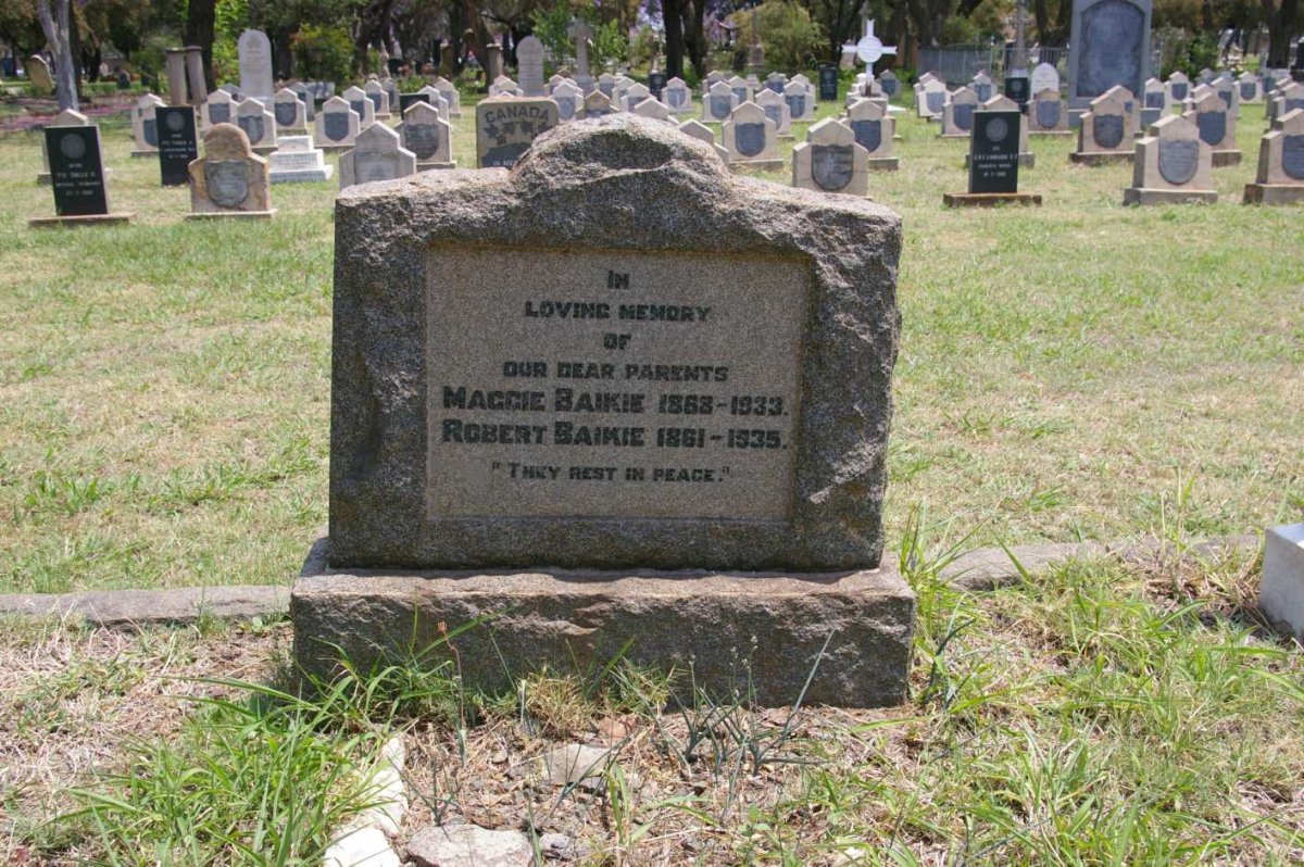 BAIKIE Robert 1861-1935 &amp; Maggie 1868-1933