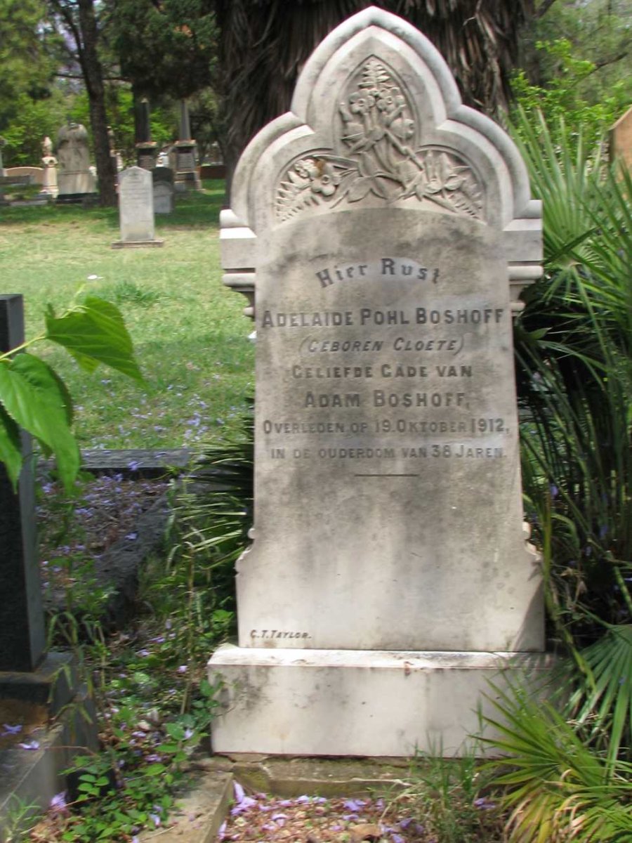 BOSHOFF Adelaide Pohl nee CLOETE -1912