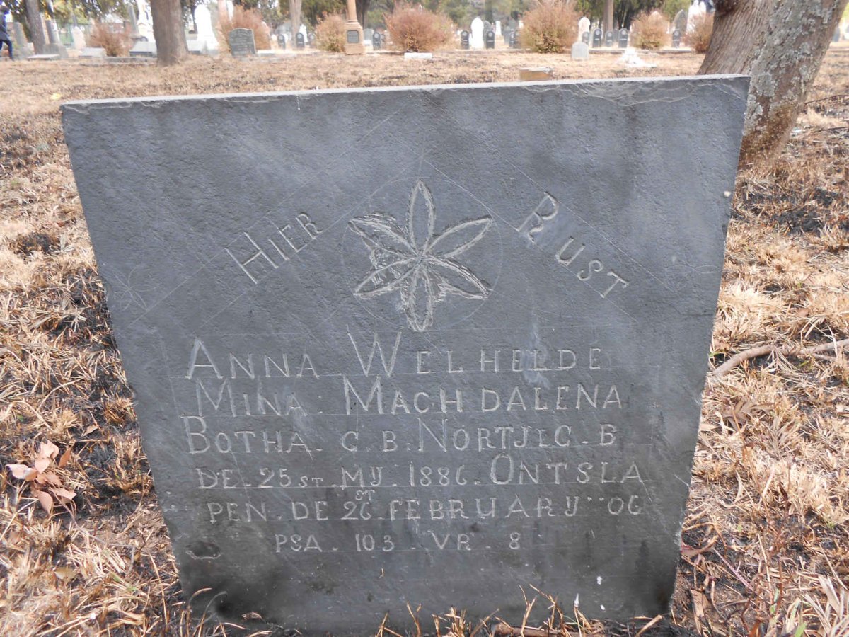 BOTHA Anna Welheldemina Machdalena nee NORTJE 1886-1906