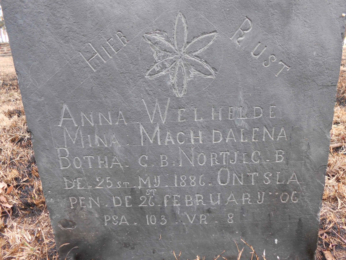 BOTHA Anna Welheldemina Machdalena nee NORTJE 1886-1906