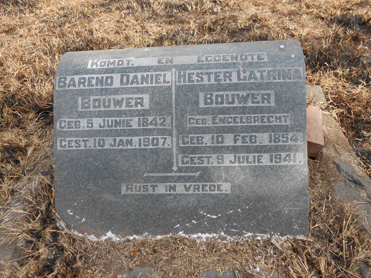 BOUWER Barend Daniel 1842-1907 &amp; Hester Catrina ENGELBRECHT 1854-1941