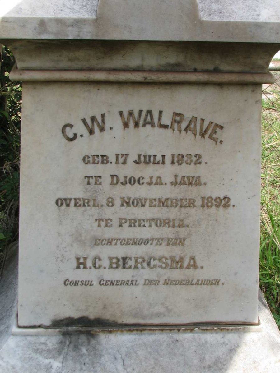 BERGSMA C.W. nee WALRAVE 1832-1892