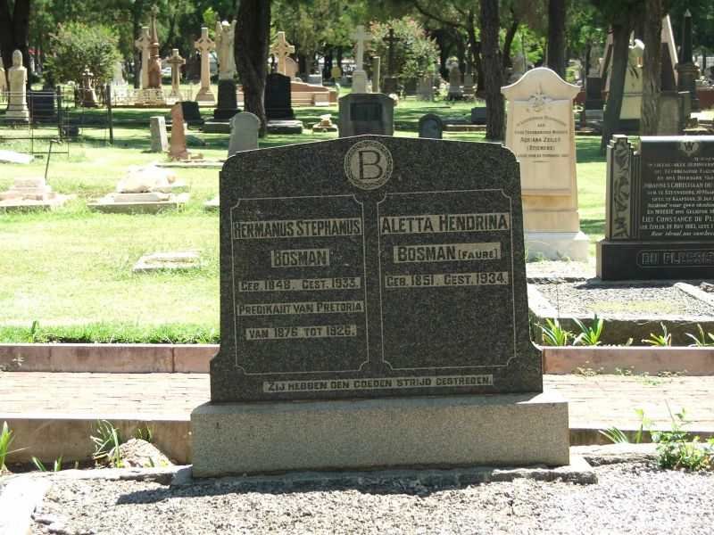 BOSMAN Hermanus Stephanus 1848-1933 &amp; Aletta Hendrina FAURE 1851-1934