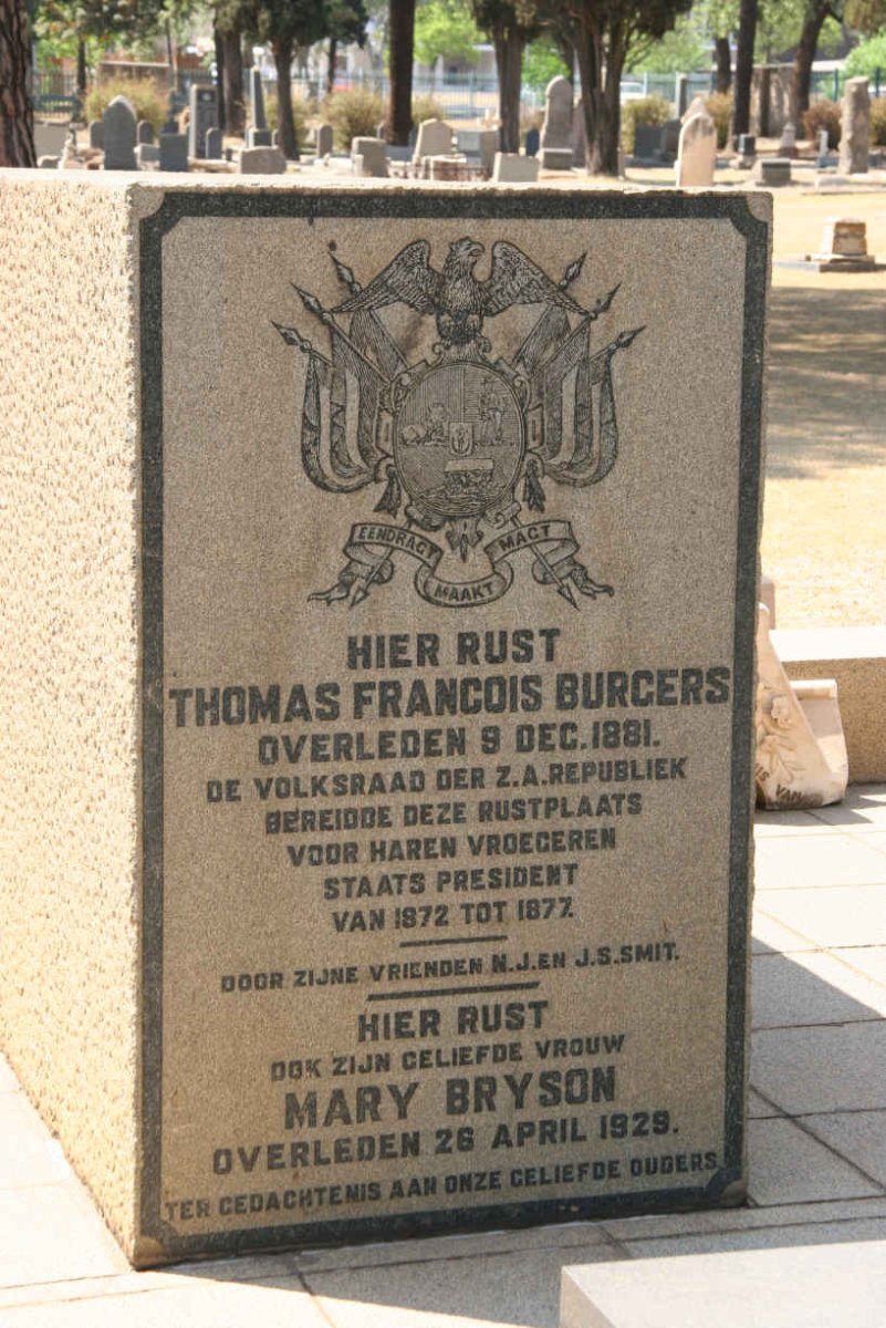 BURGERS Thomas Francois -1881 &amp; Mary BRYSON -1929
