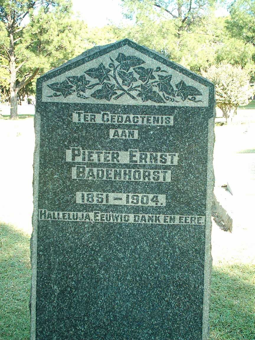 BADENHORST Pieter Ernst 1851 - 1904