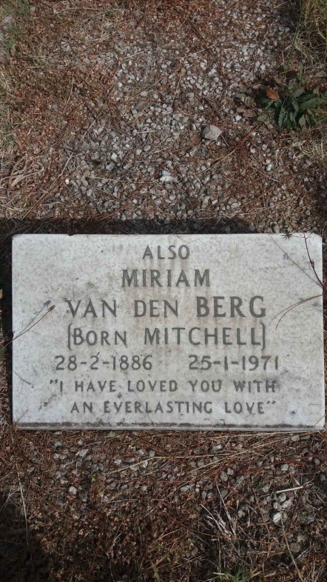 BERG Miriam, van den nee MITCHELL 1886-1971