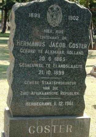 COSTER Hermanus Jacob 1865-1899