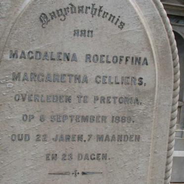CELLIERS Magdalena Roeloffina Margaretha -1889