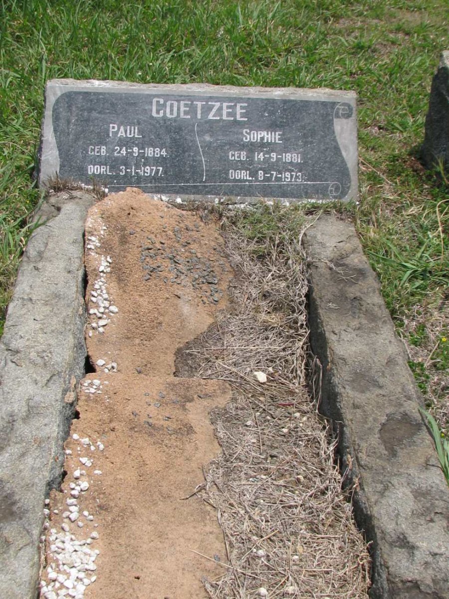 COETZEE Paul 1884-1977 &amp; Sophie 1881-1973