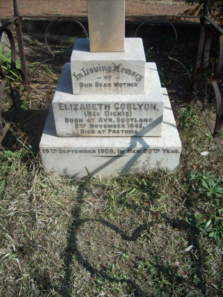CORLYON Elizabeth nee DICKIE 1842-1908