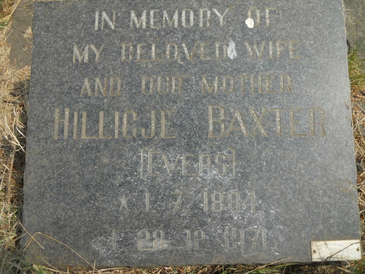 BAXTER Hillicje nee EVERS 1884-1971