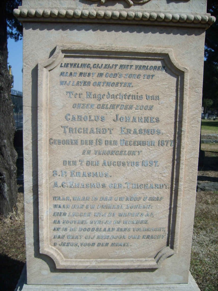 ERASMUS Carolus Johannes Trichardt 1877-1897