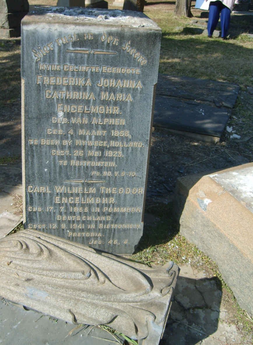 ENGELMOHR Carl Wilhelm Theodore 1855-1941 &amp; Frederik Johanna Cathrina Maria  VAN ALPHEN 1856-1923